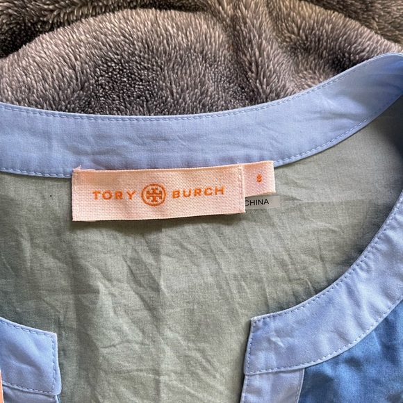 Tory Burch Color Block Poplin Cotton Tunic size 8 preowned - Picture 9 of 10